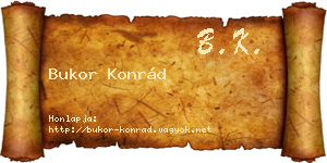Bukor Konrád névjegykártya